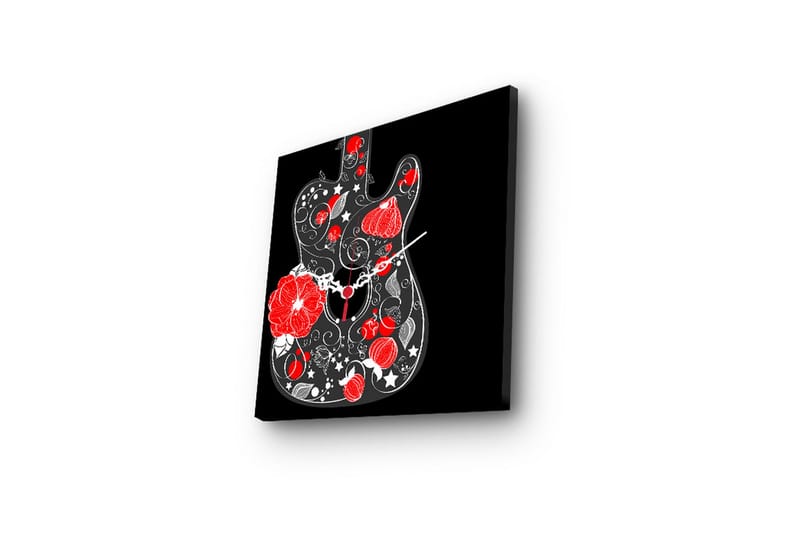 Dekorativ Canvasmålning med Klocka - Flerfärgad - Inredning - Väggdekor - Väggklocka & väggur