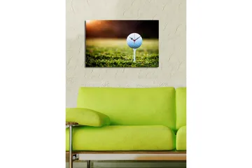 Dekorativ Canvasmålning med Klocka - Flerfärgad - Inredning - Väggdekor - Väggklocka & väggur