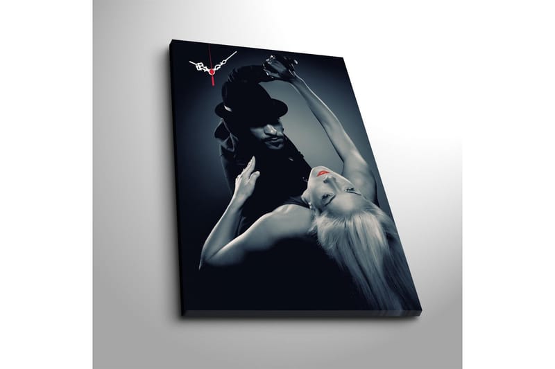 Dekorativ Canvasmålning med Klocka - Flerfärgad - Inredning - Väggdekor - Väggklocka & väggur