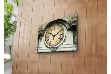 Dekorativ Canvasmålning med Klocka - Flerfärgad - Inredning - Väggdekor - Väggklocka & väggur