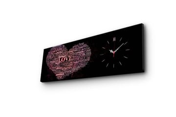 Dekorativ Canvasmålning med Klocka - Flerfärgad - Inredning - Väggdekor - Väggklocka & väggur