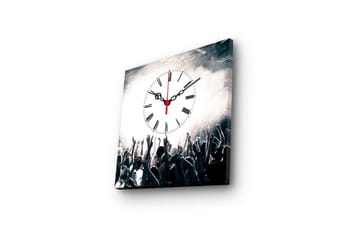 Dekorativ Canvasmålning med Klocka - Flerfärgad - Inredning - Väggdekor - Väggklocka & väggur