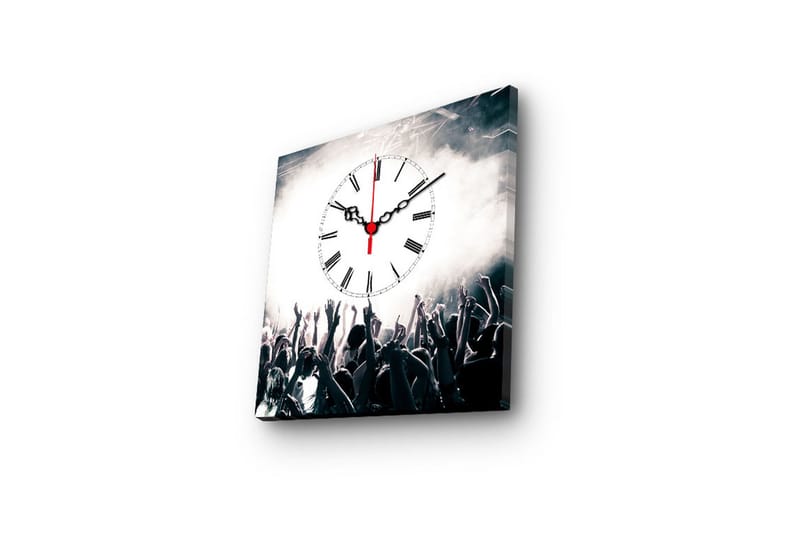 Dekorativ Canvasmålning med Klocka - Flerfärgad - Inredning - Väggdekor - Väggklocka & väggur