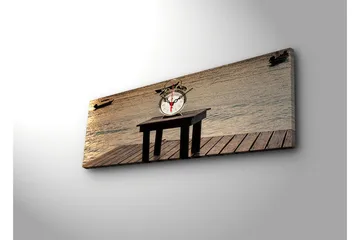 Dekorativ Canvasmålning med Klocka - Flerfärgad - Inredning - Väggdekor - Väggklocka & väggur