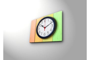 Dekorativ Canvasmålning med Klocka - Flerfärgad - Inredning - Väggdekor - Väggklocka & väggur