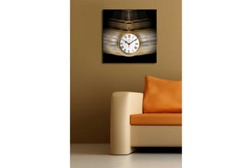 Dekorativ Canvasmålning med Klocka - Flerfärgad - Inredning - Väggdekor - Väggklocka & väggur