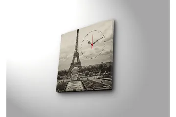 Dekorativ Canvasmålning med Klocka - Flerfärgad - Inredning - Väggdekor - Väggklocka & väggur