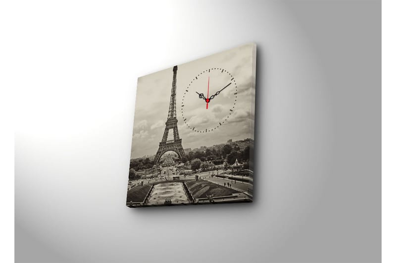 Dekorativ Canvasmålning med Klocka - Flerfärgad - Inredning - Väggdekor - Väggklocka & väggur