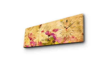 Dekorativ Canvasmålning med Klocka - Flerfärgad - Inredning - Väggdekor - Väggklocka & väggur