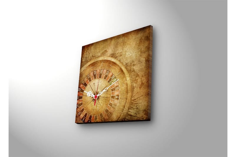 Dekorativ Canvasmålning med Klocka - Flerfärgad - Inredning - Väggdekor - Väggklocka & väggur