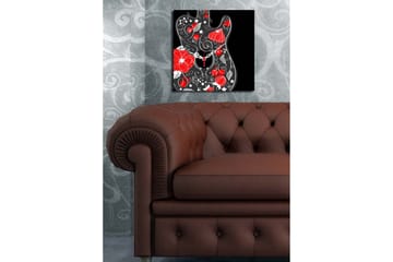 Dekorativ Canvasmålning med Klocka - Flerfärgad - Inredning - Väggdekor - Väggklocka & väggur