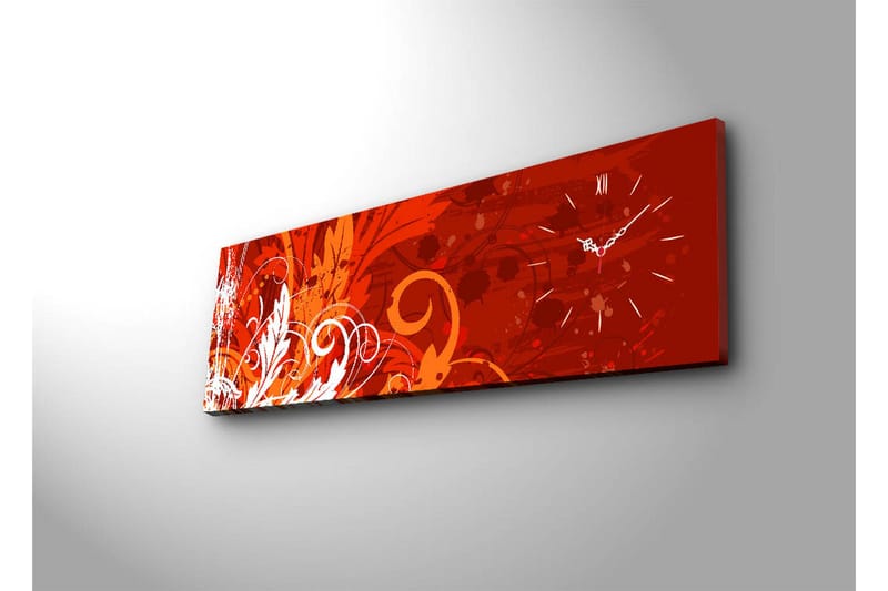 Dekorativ Canvasmålning med Klocka - Flerfärgad - Inredning - Väggdekor - Väggklocka & väggur