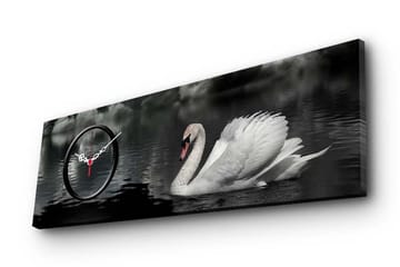 Dekorativ Canvasmålning med Klocka - Flerfärgad - Inredning - Väggdekor - Väggklocka & väggur