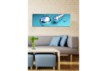 Dekorativ Canvasmålning med Klocka - Flerfärgad - Inredning - Väggdekor - Väggklocka & väggur