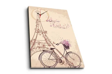 Dekorativ Canvasmålning med Klocka - Flerfärgad - Inredning - Väggdekor - Väggklocka & väggur