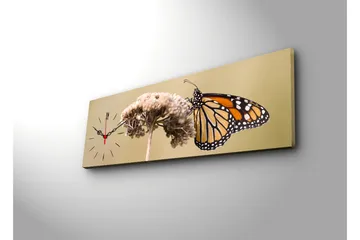 Dekorativ Canvasmålning med Klocka - Flerfärgad - Inredning - Väggdekor - Väggklocka & väggur