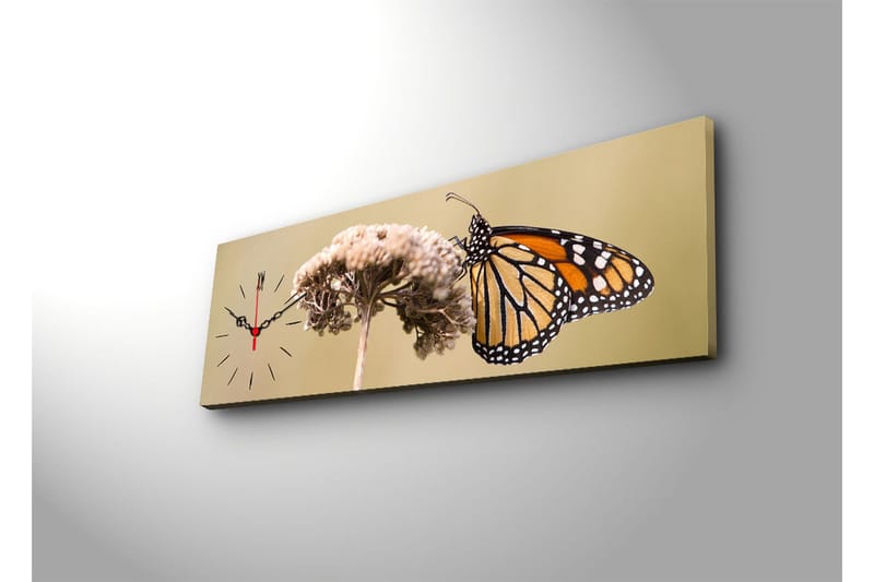 Dekorativ Canvasmålning med Klocka - Flerfärgad - Inredning - Väggdekor - Väggklocka & väggur