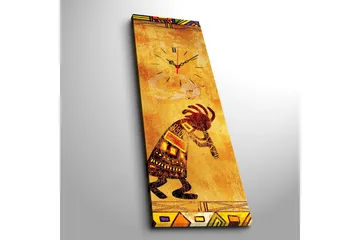 Dekorativ Canvasmålning med Klocka - Flerfärgad - Inredning - Väggdekor - Väggklocka & väggur