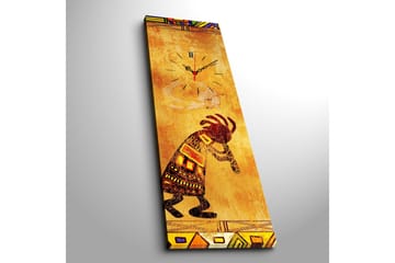 Dekorativ Canvasmålning med Klocka - Flerfärgad - Inredning - Väggdekor - Väggklocka & väggur