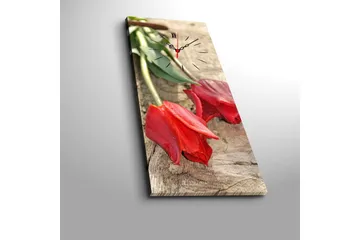 Dekorativ Canvasmålning med Klocka - Flerfärgad - Inredning - Väggdekor - Väggklocka & väggur