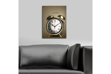 Dekorativ Canvasmålning med Klocka - Flerfärgad - Inredning - Väggdekor - Väggklocka & väggur