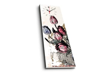 Dekorativ Canvasmålning med Klocka - Flerfärgad - Inredning - Väggdekor - Väggklocka & väggur