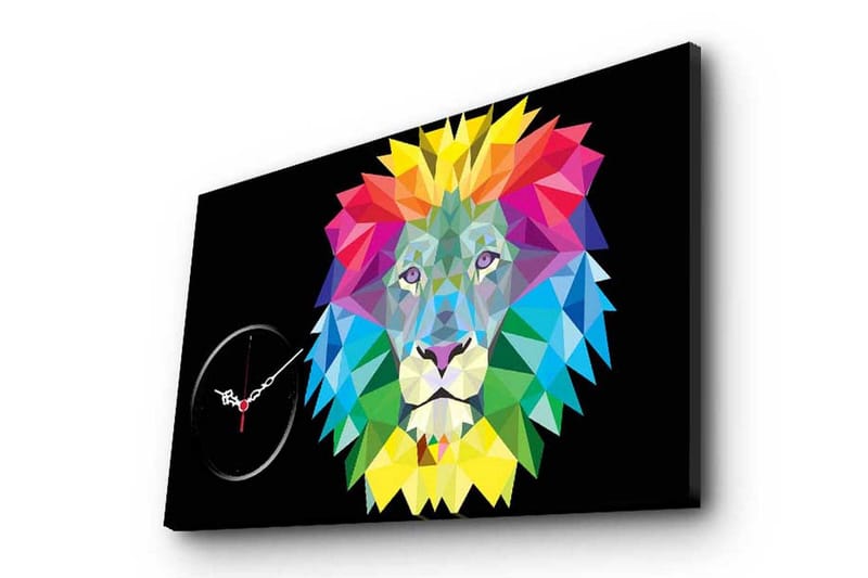 Dekorativ Canvasmålning med Klocka, Flerfärgad