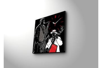 Dekorativ Canvasmålning med Klocka - Flerfärgad - Inredning - Väggdekor - Väggklocka & väggur