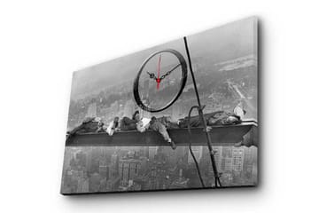 Dekorativ Canvasmålning med Klocka - Flerfärgad - Inredning - Väggdekor - Väggklocka & väggur