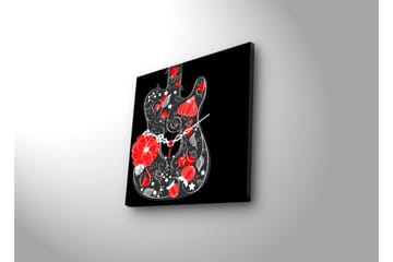 Dekorativ Canvasmålning med Klocka - Flerfärgad - Inredning - Väggdekor - Väggklocka & väggur