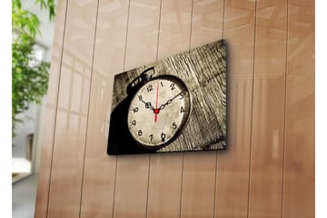 Dekorativ Canvasmålning med Klocka - Flerfärgad - Inredning - Väggdekor - Väggklocka & väggur