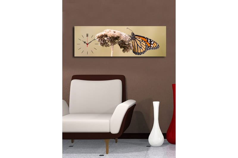 Dekorativ Canvasmålning med Klocka - Flerfärgad - Inredning - Väggdekor - Väggklocka & väggur