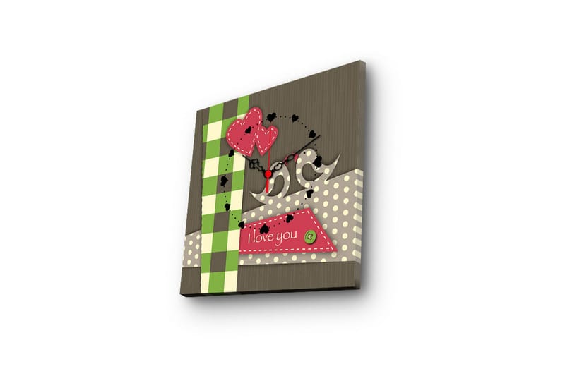 Dekorativ Canvasmålning med Klocka - Flerfärgad - Inredning - Väggdekor - Väggklocka & väggur