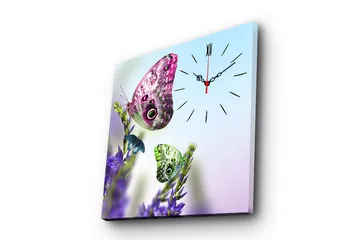 Dekorativ Canvasmålning med Klocka - Flerfärgad - Inredning - Väggdekor - Väggklocka & väggur