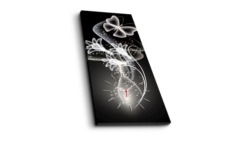 Dekorativ Canvasmålning med Klocka - Flerfärgad - Inredning - Väggdekor - Väggklocka & väggur