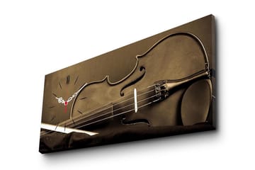 Dekorativ Canvasmålning med Klocka - Flerfärgad - Inredning - Väggdekor - Väggklocka & väggur