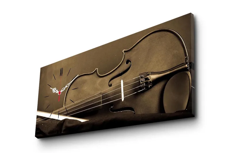 Dekorativ Canvasmålning med Klocka, Flerfärgad