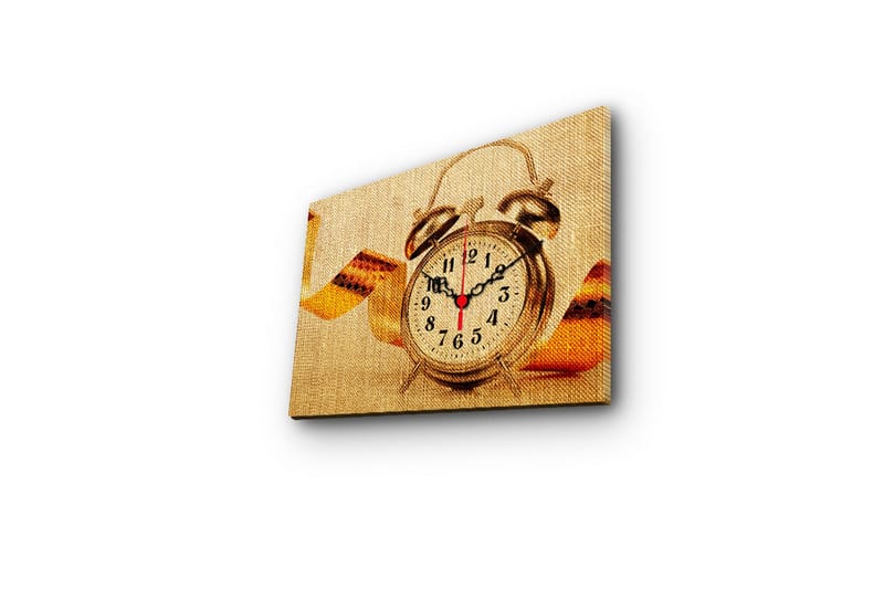 Dekorativ Canvasmålning med Klocka - Flerfärgad - Inredning - Väggdekor - Väggklocka & väggur