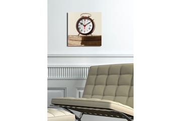 Dekorativ Canvasmålning med Klocka - Flerfärgad - Inredning - Väggdekor - Väggklocka & väggur