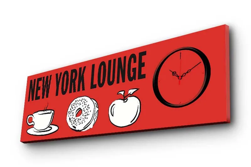 Dekorativ Canvasmålning med Klocka - Flerfärgad - Inredning - Väggdekor - Väggklocka & väggur