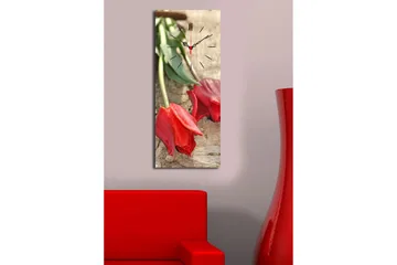 Dekorativ Canvasmålning med Klocka - Flerfärgad - Inredning - Väggdekor - Väggklocka & väggur