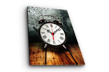 Dekorativ Canvasmålning med Klocka - Flerfärgad - Inredning - Väggdekor - Väggklocka & väggur