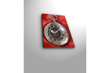 Dekorativ Canvasmålning med Klocka - Flerfärgad - Inredning - Väggdekor - Väggklocka & väggur