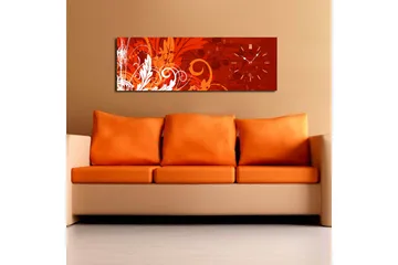 Dekorativ Canvasmålning med Klocka - Flerfärgad - Inredning - Väggdekor - Väggklocka & väggur