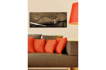 Dekorativ Canvasmålning med Klocka - Flerfärgad - Inredning - Väggdekor - Väggklocka & väggur