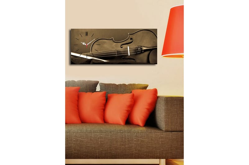 Dekorativ Canvasmålning med Klocka - Flerfärgad - Inredning - Väggdekor - Väggklocka & väggur