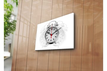 Dekorativ Canvasmålning med Klocka - Flerfärgad - Inredning - Väggdekor - Väggklocka & väggur