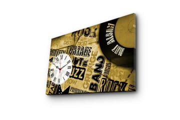 Dekorativ Canvasmålning med Klocka - Flerfärgad - Inredning - Väggdekor - Väggklocka & väggur