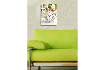 Dekorativ Canvasmålning med Klocka - Flerfärgad - Inredning - Väggdekor - Väggklocka & väggur