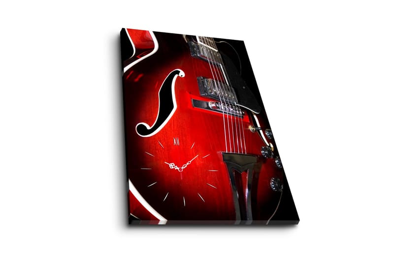 Dekorativ Canvasmålning med Klocka - Flerfärgad - Inredning - Väggdekor - Väggklocka & väggur